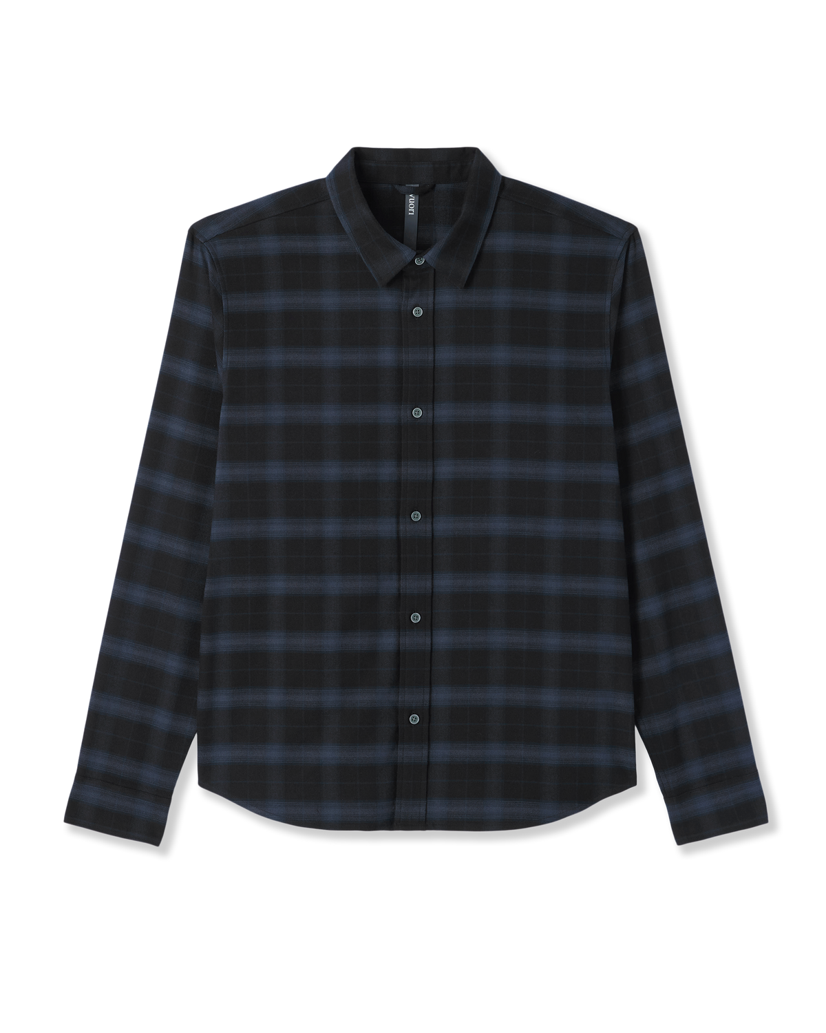 Long Sleeve Midweight Flannel Shirt | Black