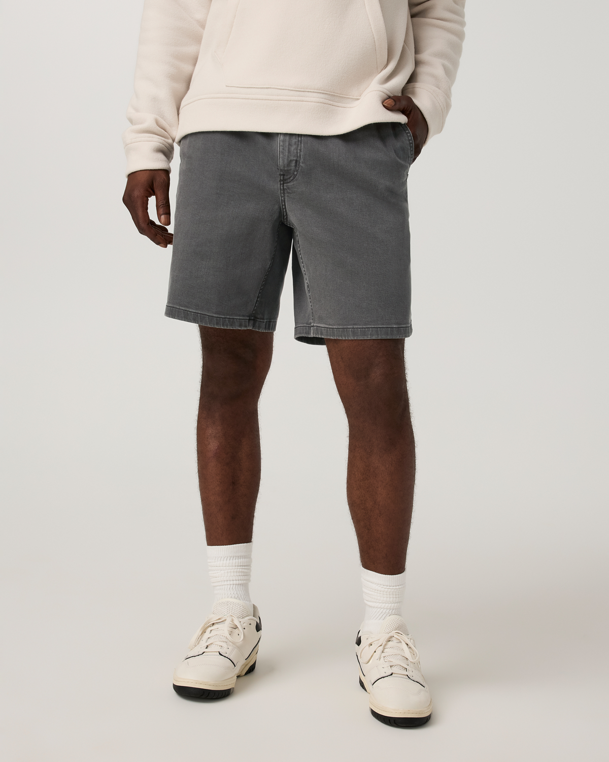 Benton Twill Elastic Waist Short 8" | Dark Pewter