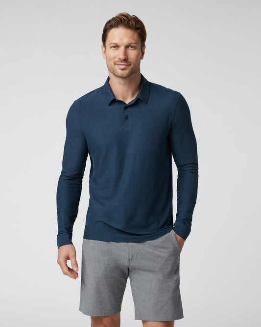 Long Sleeve Strato Tech Polo | Navy Heather
