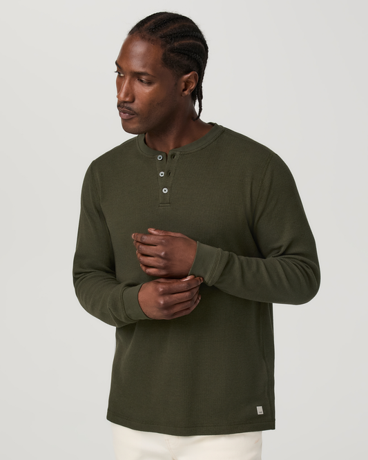 Waffle Henley | Olive
