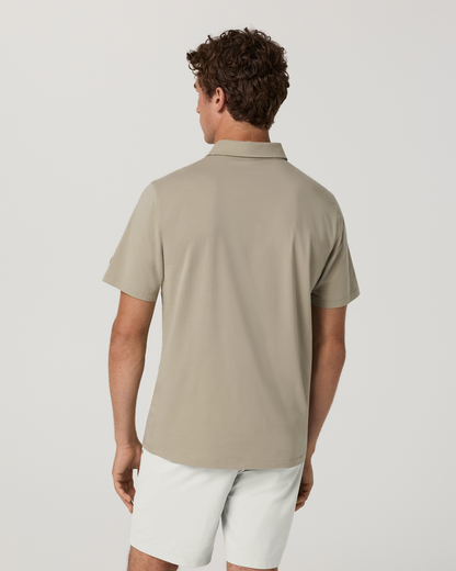 Short Sleeve Feather Polo | Biscotti