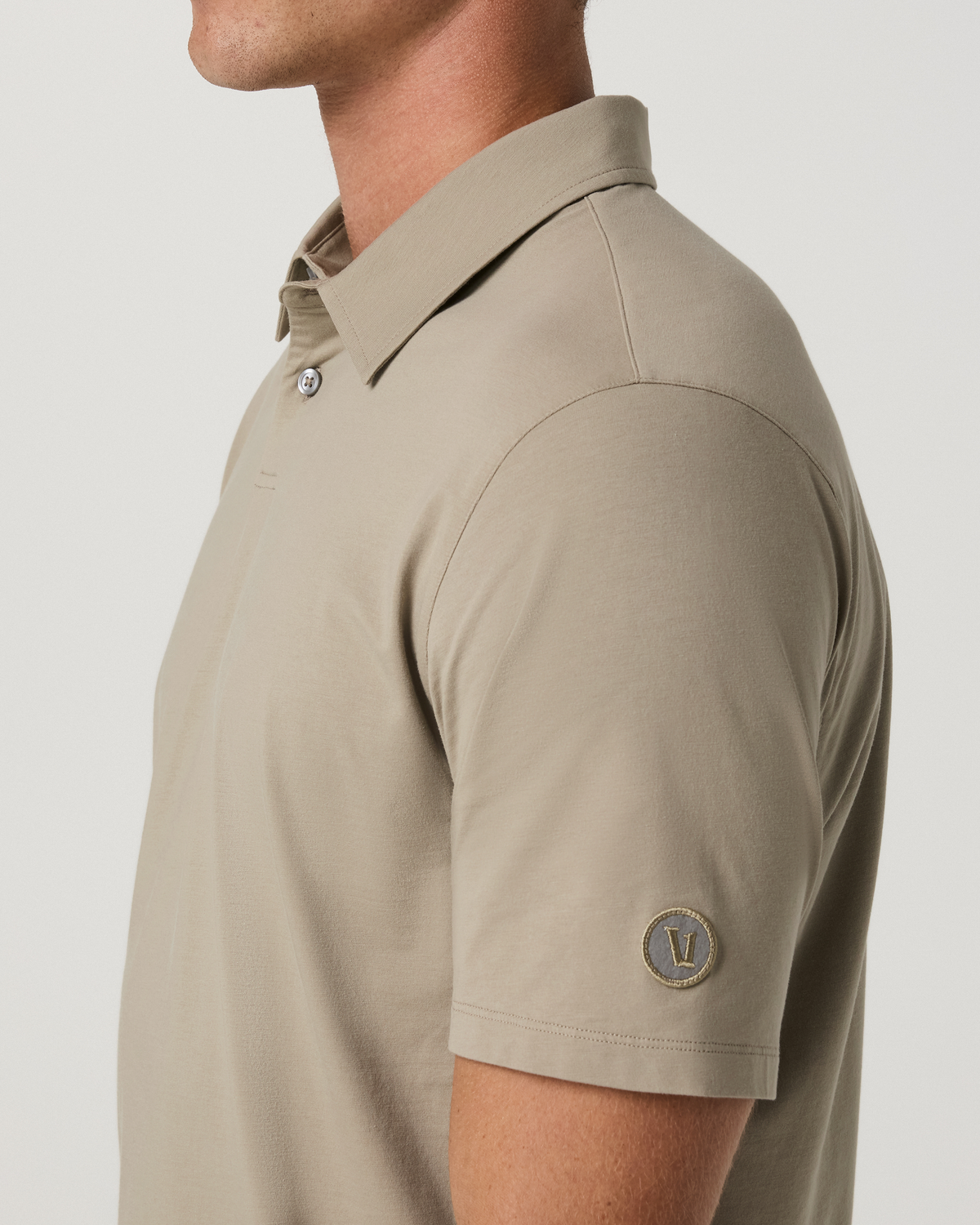 Short Sleeve Feather Polo | Biscotti