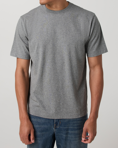 Short Sleeve Vuori Heavyweight Cotton Tee - Relaxed Fit | Grey Heather