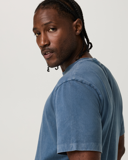 Short Sleeve Vuori Heavyweight Cotton Tee - Relaxed Fit | Nautical Garment Dye