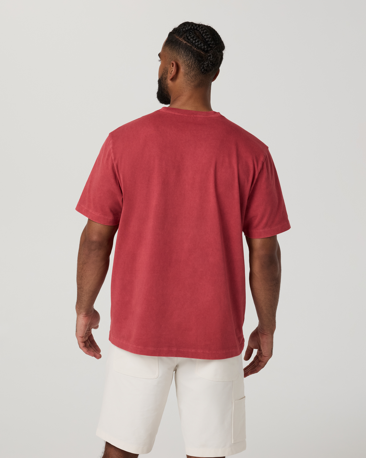 Short Sleeve Vuori Heavyweight Cotton Tee - Relaxed Fit | Sour Cherry Garment Dye
