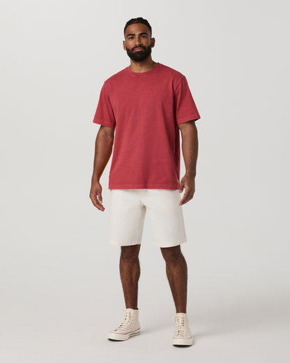 Short Sleeve Vuori Heavyweight Cotton Tee - Relaxed Fit | Sour Cherry Garment Dye
