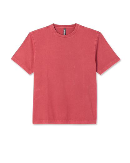 Short Sleeve Vuori Heavyweight Cotton Tee - Relaxed Fit | Sour Cherry Garment Dye