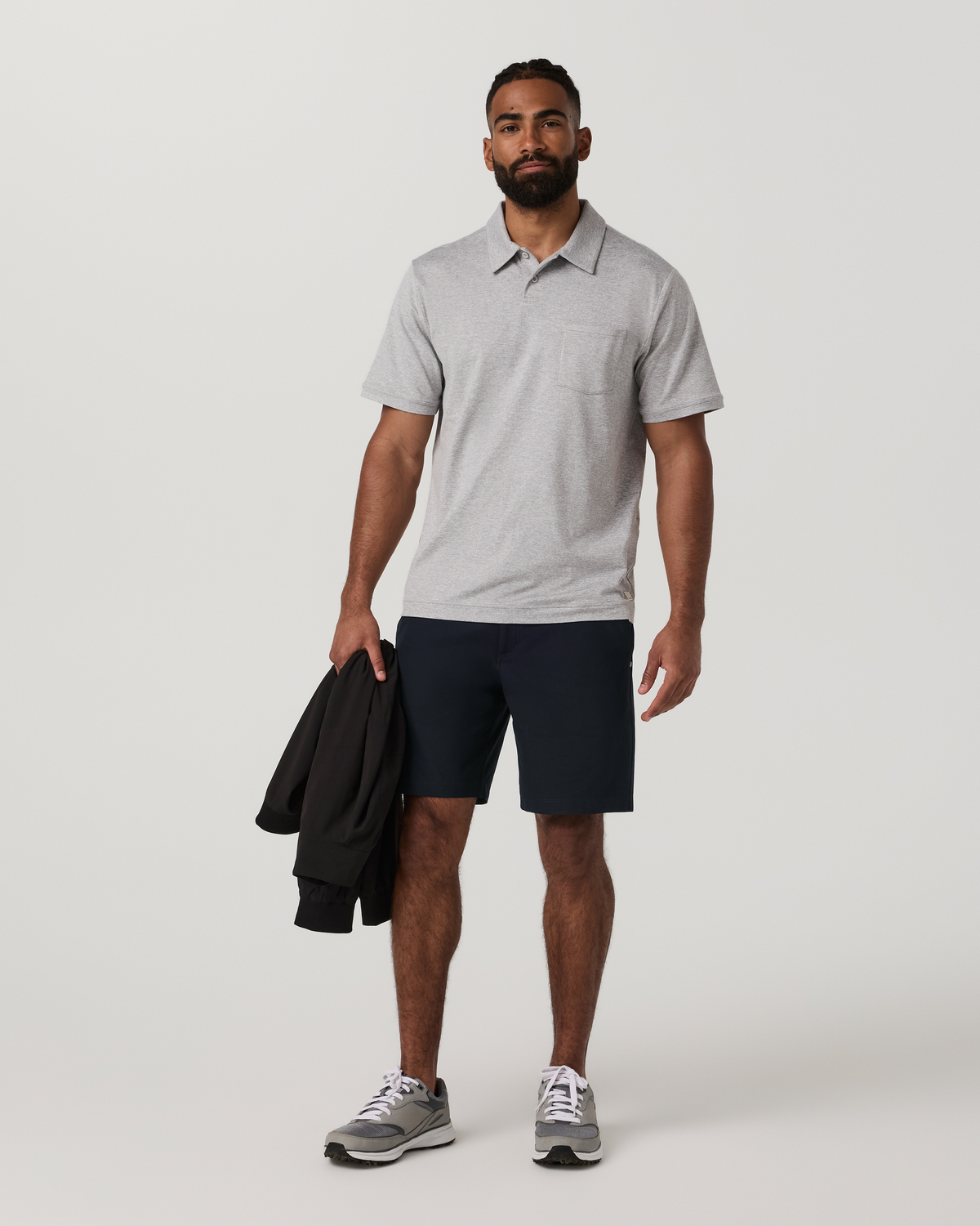 Short Sleeve Ponto Performance Polo | Light Heather Grey