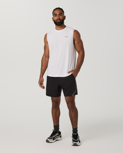 Sleeveless Viewpoint Muscle Tank 2.0 | White/Breeze