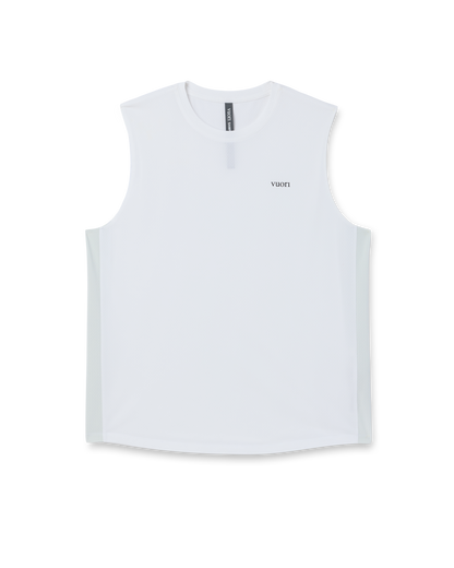 Sleeveless Viewpoint Muscle Tank 2.0 | White/Breeze