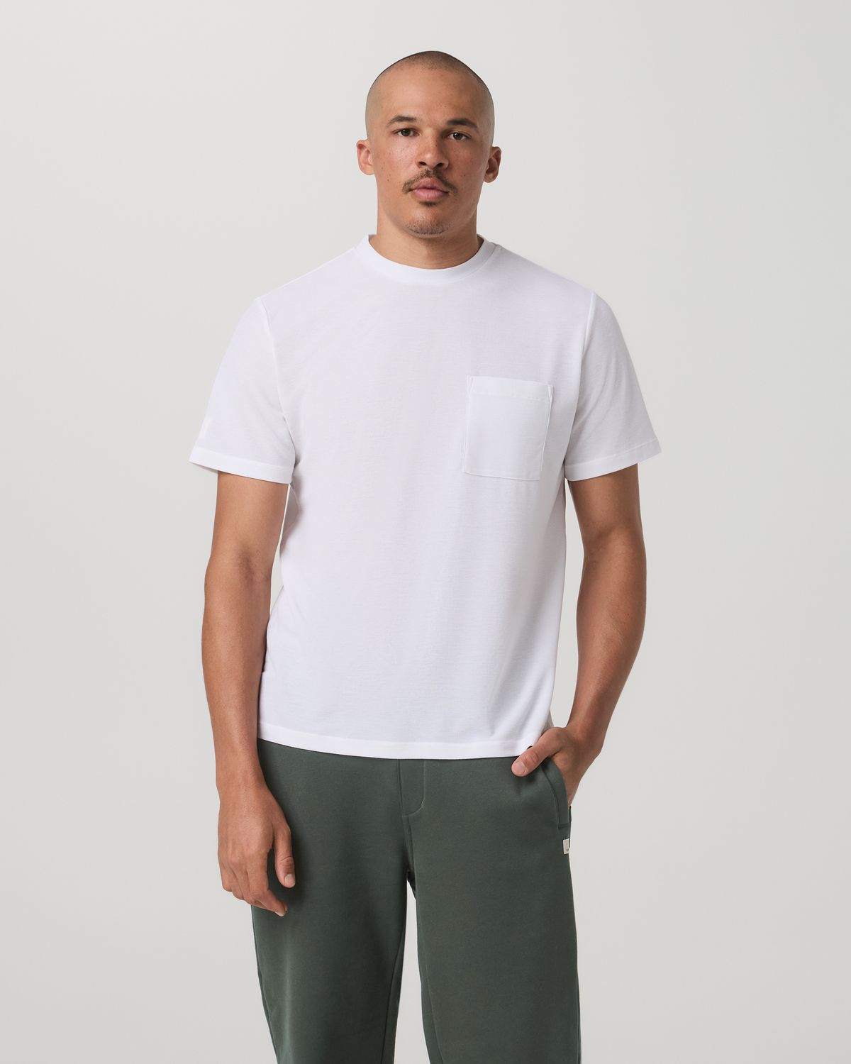 Short Sleeve Micro Waffle Tee - Relaxed Fit | White