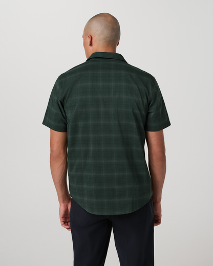 Short Sleeve Plaid Button Down Shirt | Evergreen