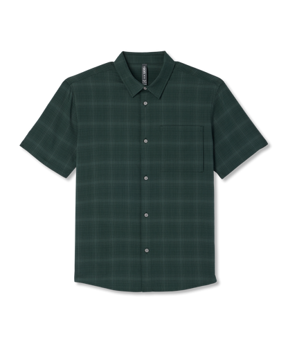 Short Sleeve Plaid Button Down Shirt | Evergreen