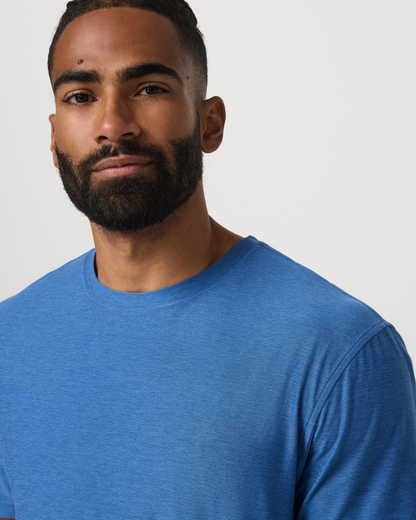 Short Sleeve Strato Tech Tee - Relaxed Fit | Court Blue Heather