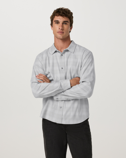 Long Sleeve Midweight Flannel Shirt | Sky Grey