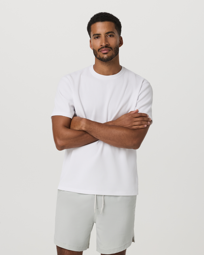 Short Sleeve Lightweight Tech Waffle Tee - Relaxed Fit | White