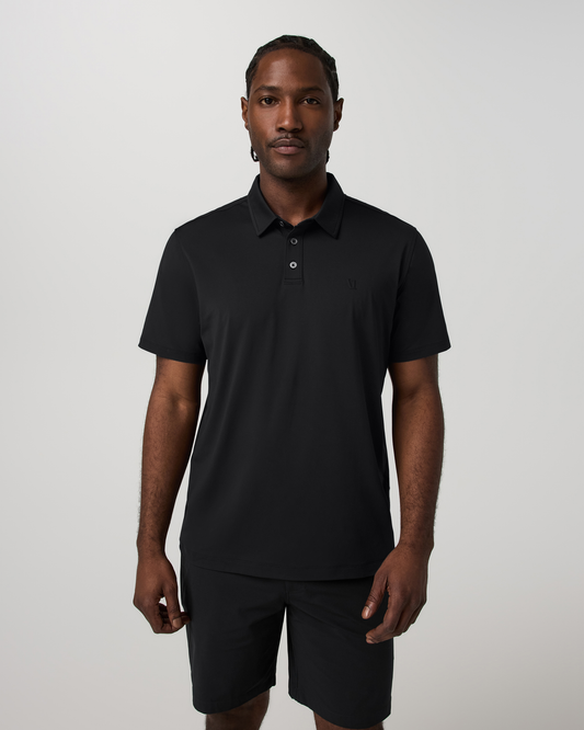 Short Sleeve Travellite Polo | Black