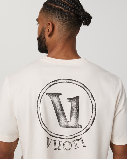 Short Sleeve Heavyweight Cotton Graphic Tee | Ivory