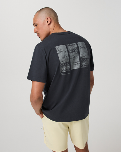 Short Sleeve Heavyweight Cotton Graphic Tee | Navy