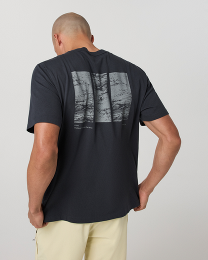Short Sleeve Heavyweight Cotton Graphic Tee | Navy