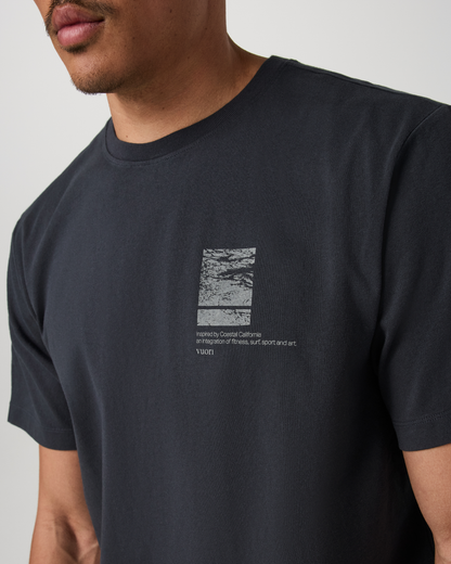 Short Sleeve Heavyweight Cotton Graphic Tee | Navy