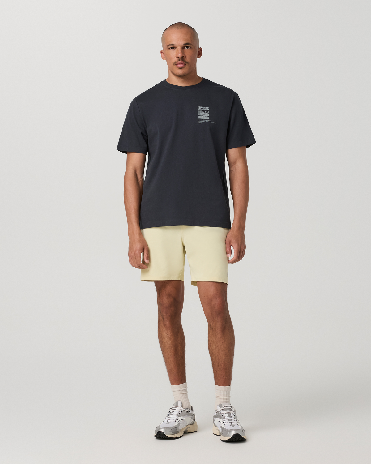 Short Sleeve Heavyweight Cotton Graphic Tee | Navy