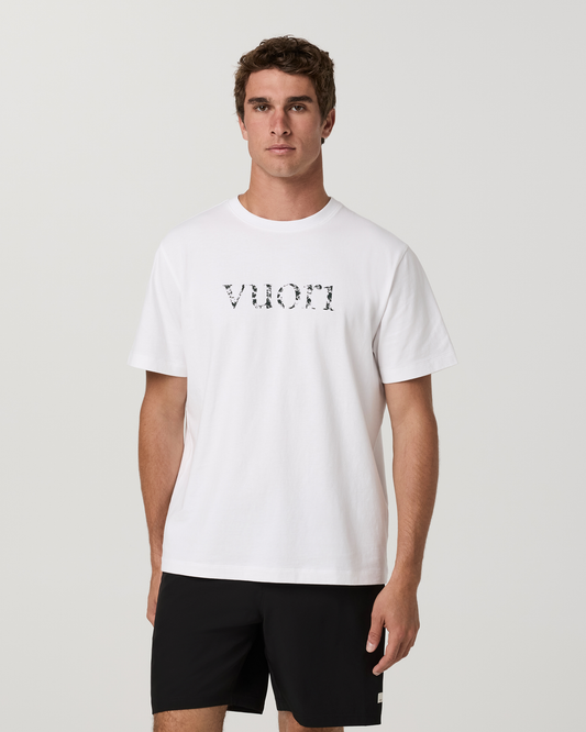 Short Sleeve Heavyweight Cotton Graphic Tee | White Logo Graphic