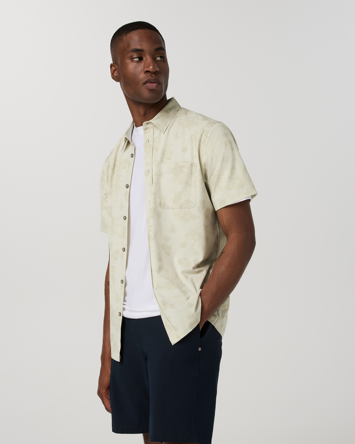 Short Sleeve Bridge Button Down | Sandalwood Fleur