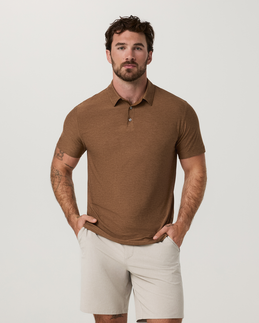 Strato Tech Polo | Bourbon Heather