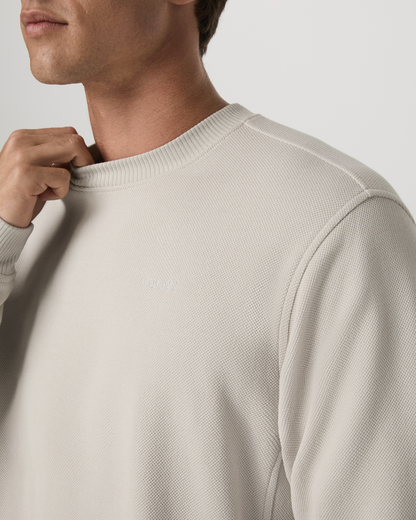 Pique Fleece Crew | Grey Mist