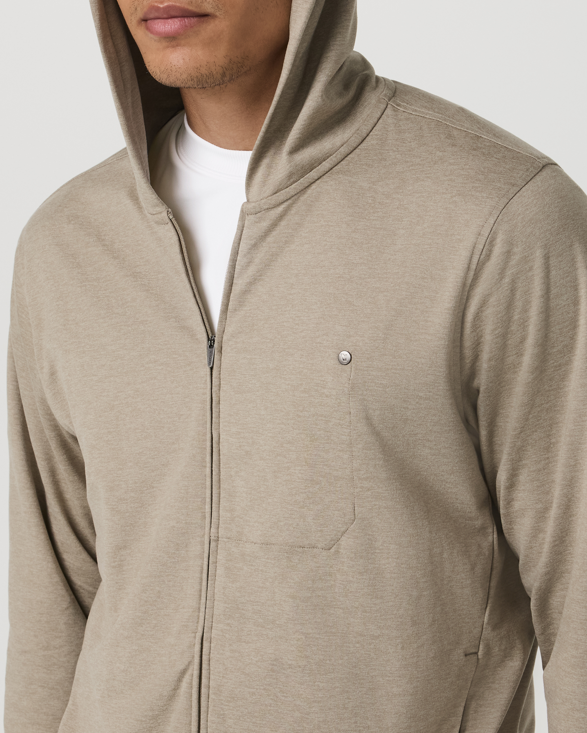 Ponto Full Zip Hoodie | Truffle Heather