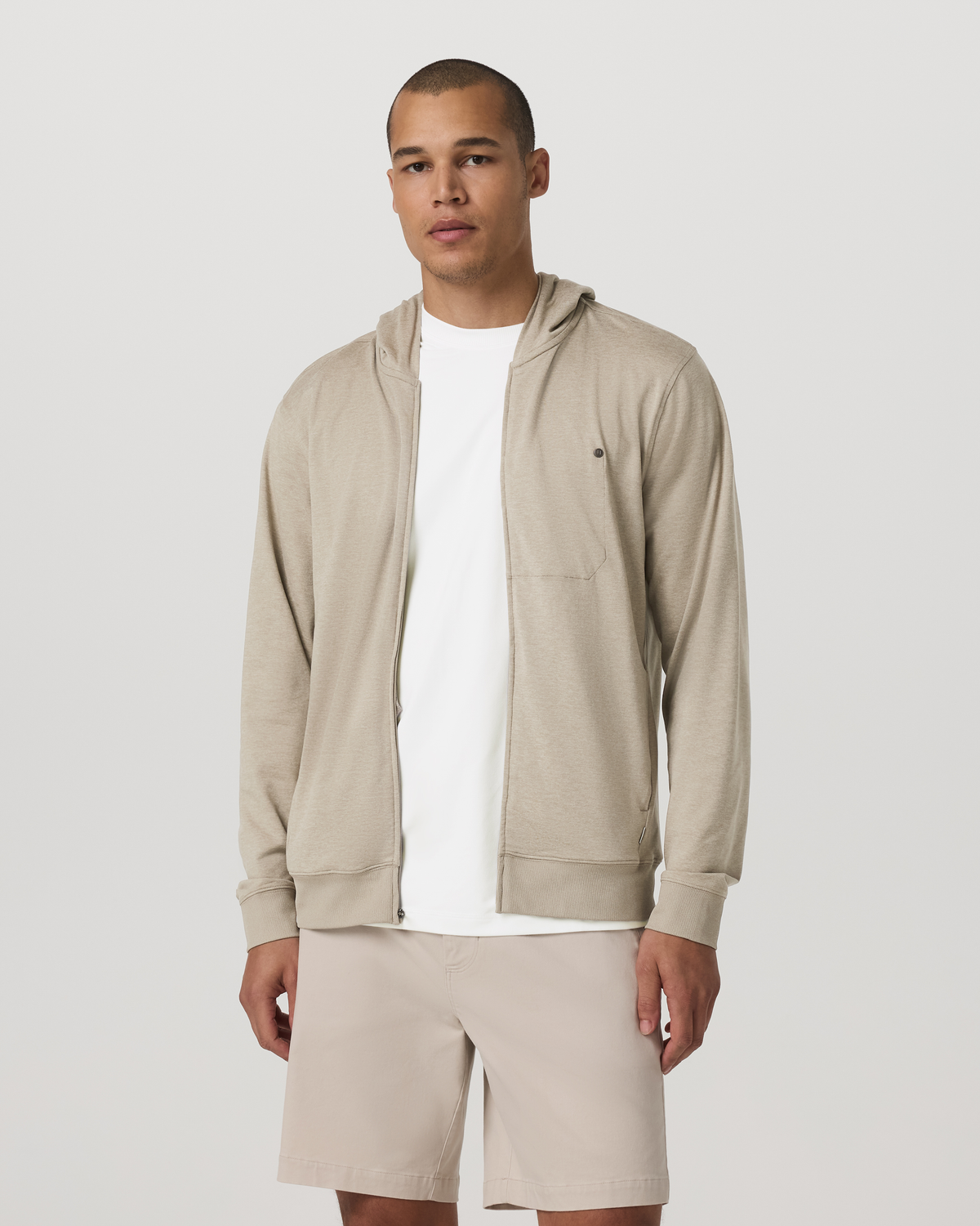 Ponto Full Zip Hoodie | Truffle Heather