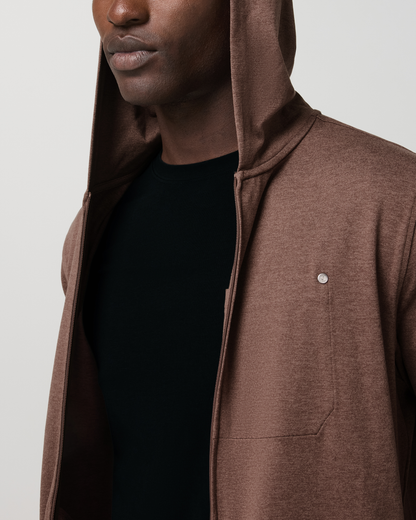 Ponto Full Zip Hoodie | Sable Heather