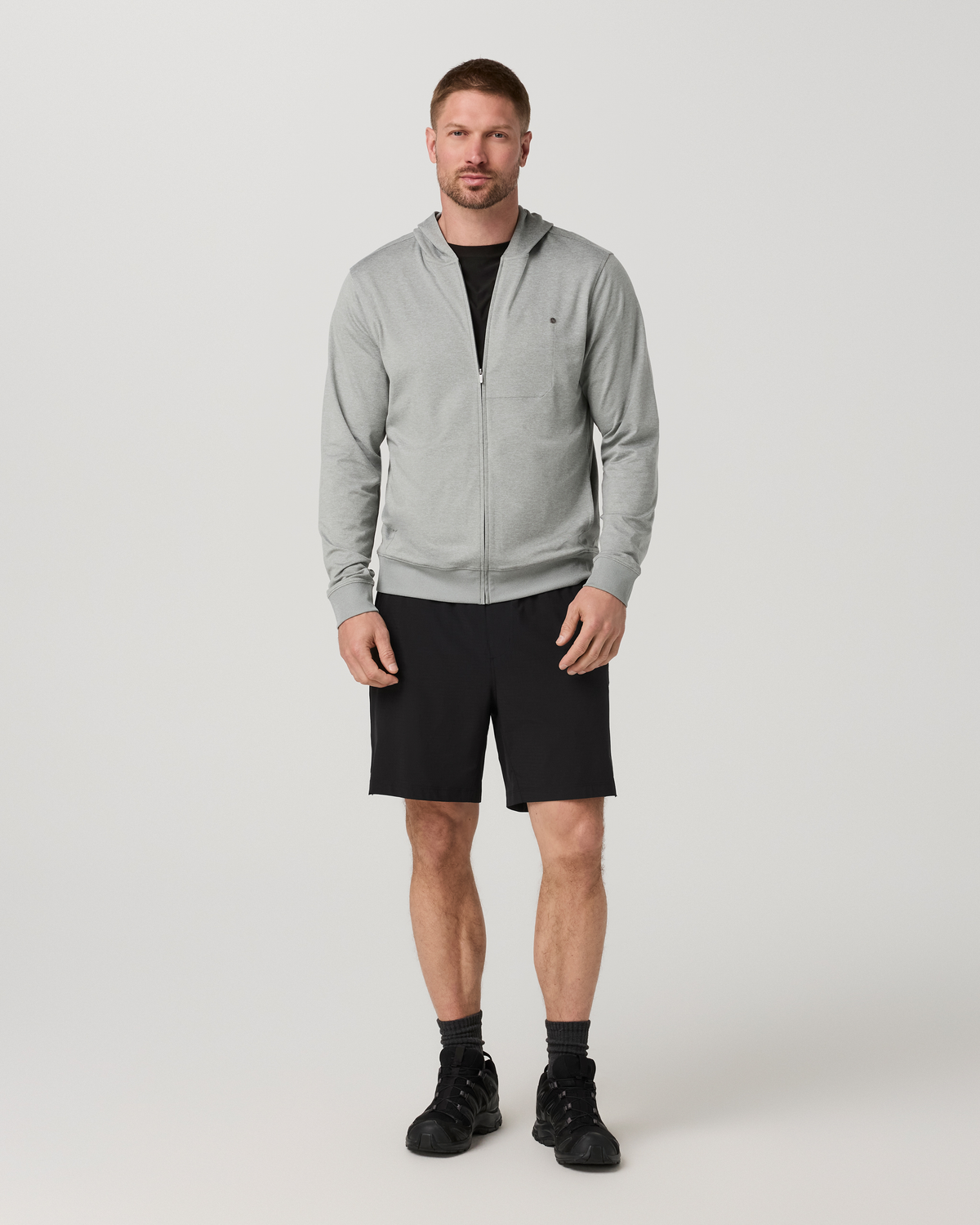 Ponto Full Zip Hoodie | Slate Rock Heather