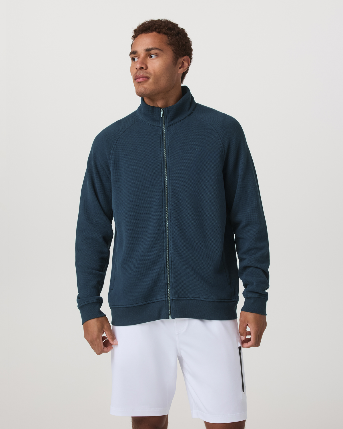 Pique Fleece Track Jacket | Ocean Blue