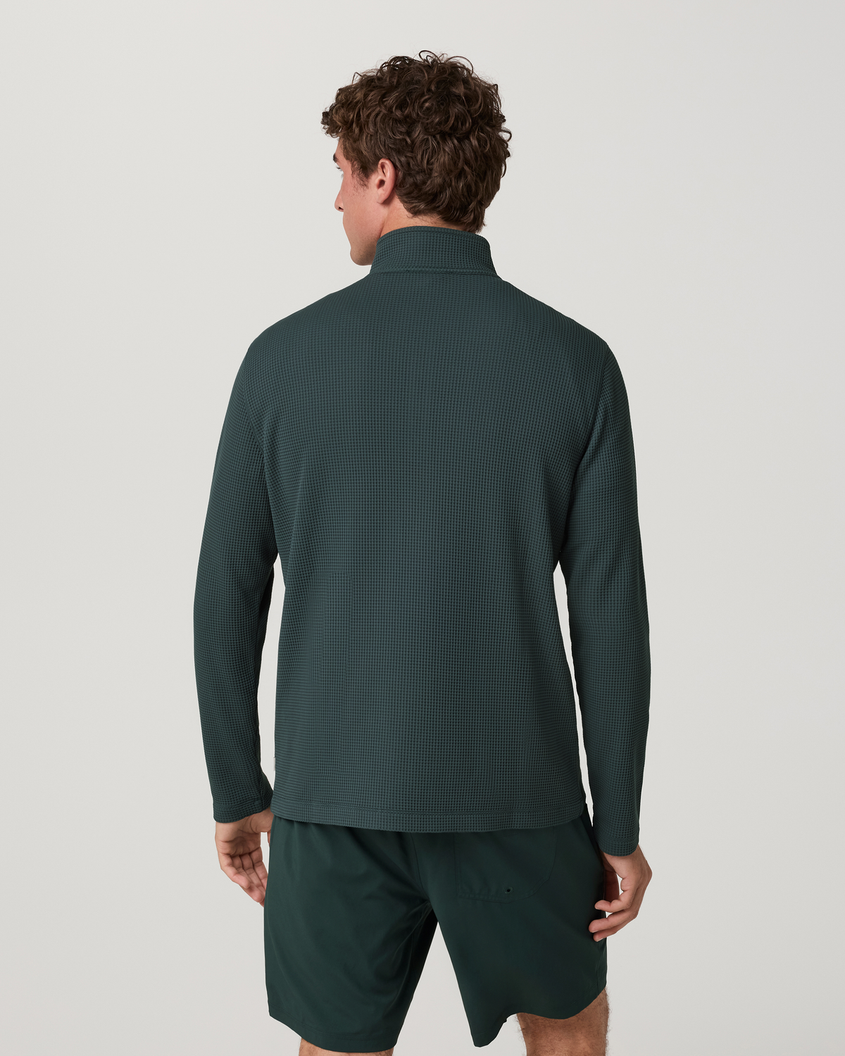 Lightweight Tech Waffle Quarter Zip | Hemlock