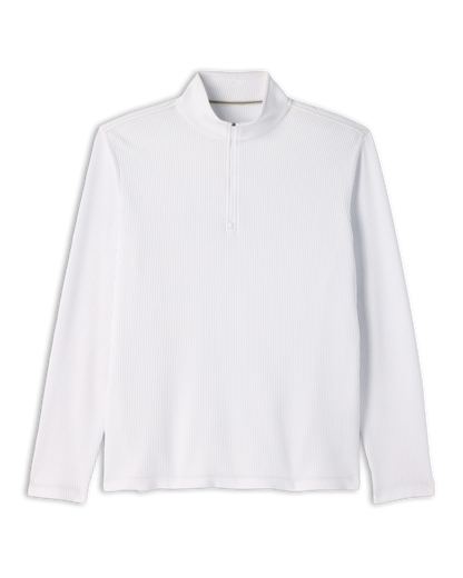 Lightweight Tech Waffle Quarter Zip | White