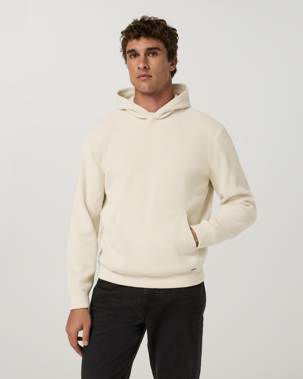 Midweight Rib Sweater Hoodie | Bone