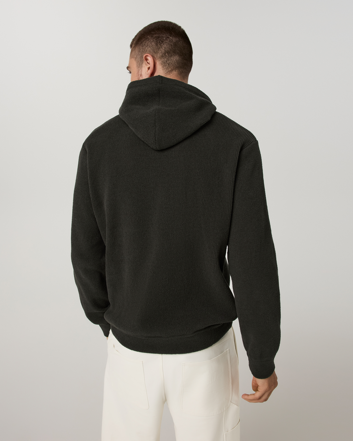 Midweight Rib Sweater Hoodie | Hunter Green