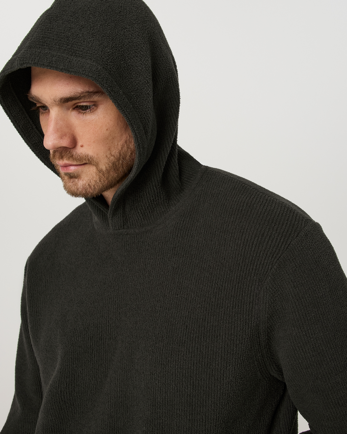 Midweight Rib Sweater Hoodie | Hunter Green