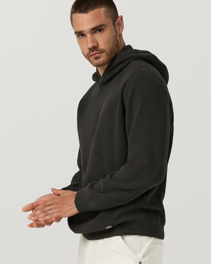 Midweight Rib Sweater Hoodie | Hunter Green