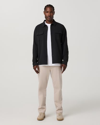 Tech Waffle Shirt Jacket | Black