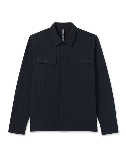 Tech Waffle Shirt Jacket | Black