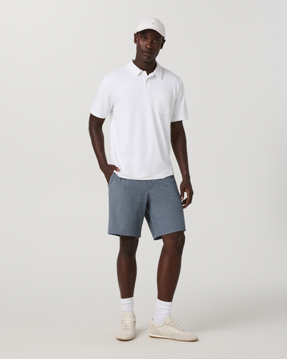 Aim Short 8" | Bay Blue Linen Texture