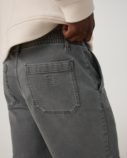 Benton Twill Elastic Waist Short 8" | Dark Pewter