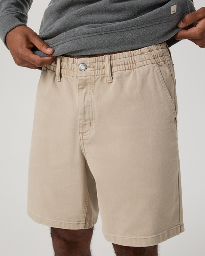 Benton Twill Elastic Waist Short 8" | Limestone