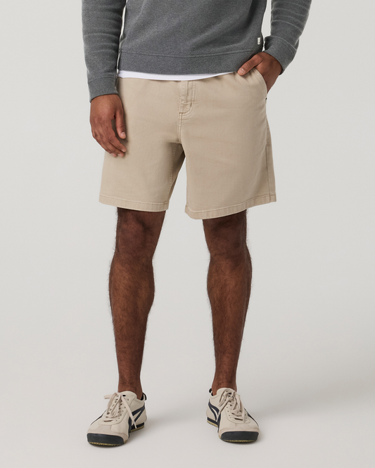 Benton Twill Elastic Waist Short 8" | Limestone