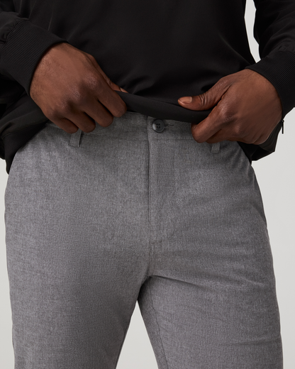 Aim Trouser Athletic Slim Fit 32" | Gull Grey Linen Texture