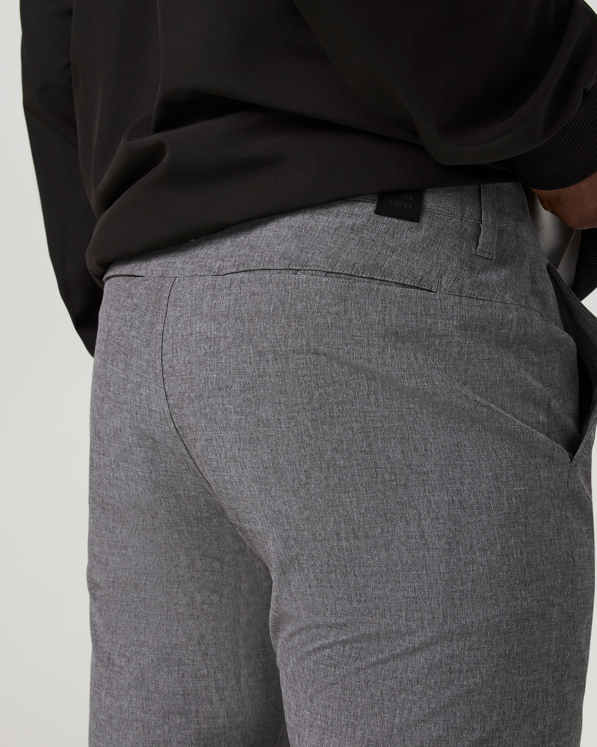 Aim Trouser Athletic Slim Fit 30" | Gull Grey Linen Texture