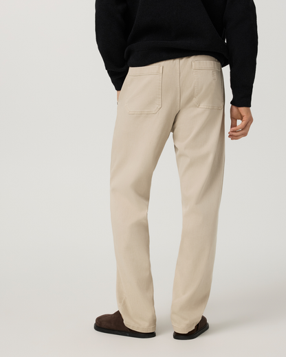 Benton Twill Elastic Waist Pant Relaxed Fit 30" | Limestone